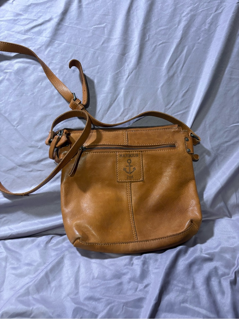 Harbour Anchor Tan Leather Crossbody Bag